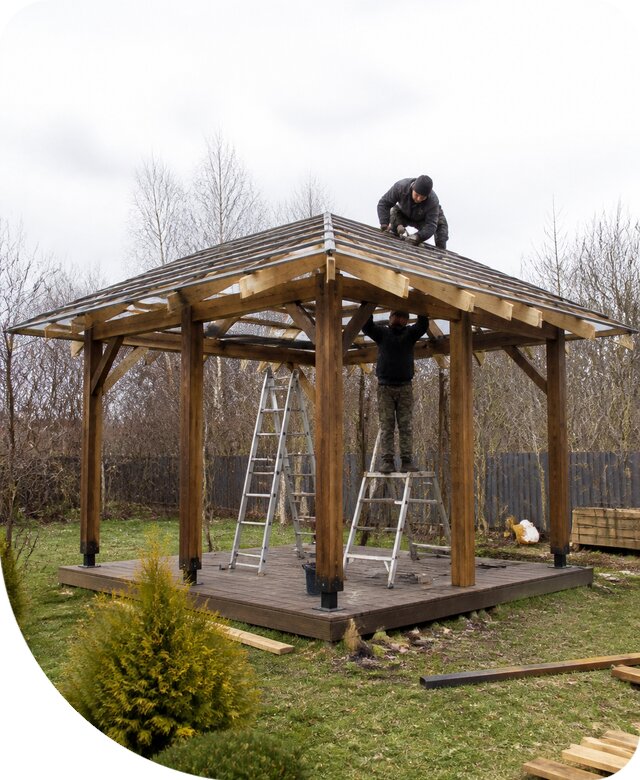 Беседка для дачи в Кропоткине под ключ изготовление и монтаж